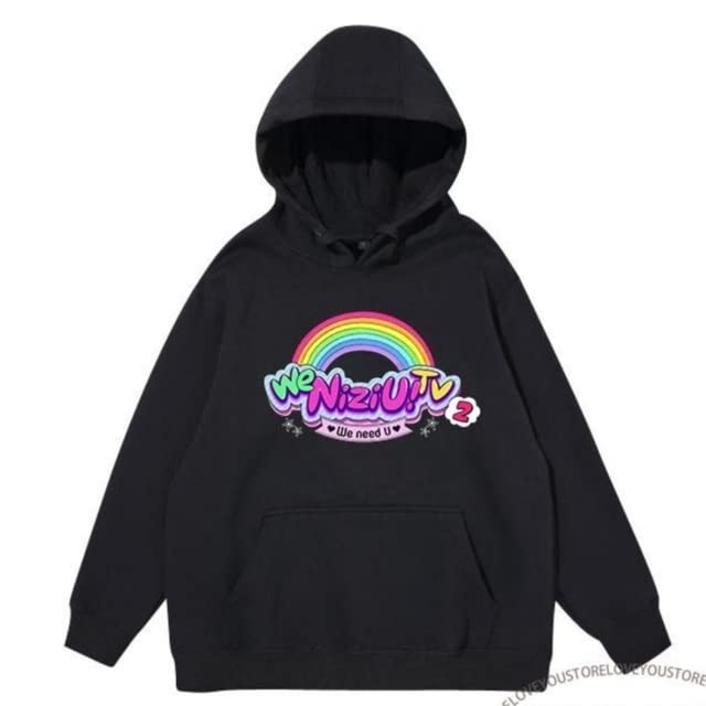 Amazon.co.jp: 受注生産品 NiziUパーカー黒 Lサイズ : ファッション